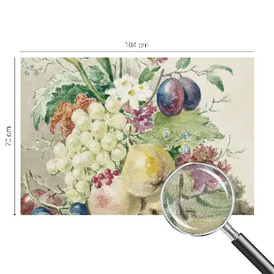 Fotobehang tienerkamer met bloemen- en fruitmotief