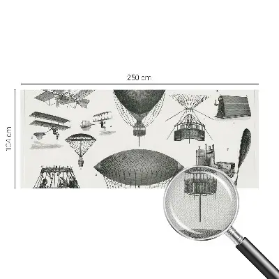 Fotobehang zelfklevend met een print van de geschiedenis van de luchtvaart