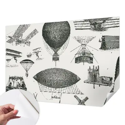 Fotobehang zelfklevend met een print van de geschiedenis van de luchtvaart