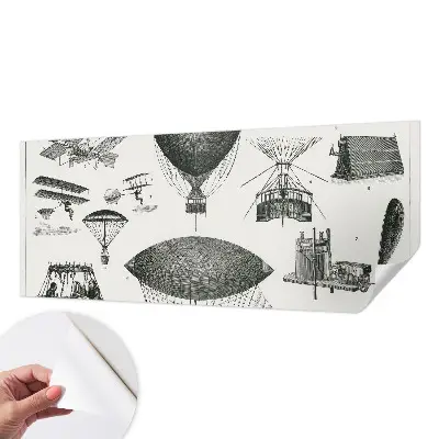 Fotobehang zelfklevend met een print van de geschiedenis van de luchtvaart