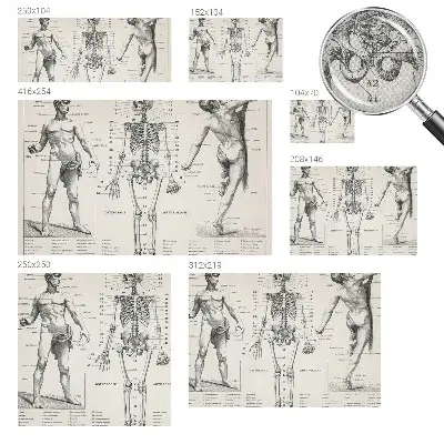 Zelfklevend fotobehang met klassiek anatomisch ontwerp