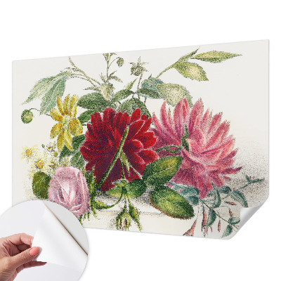 Zelfklevend fotobehang op maat met een bloemenboeket