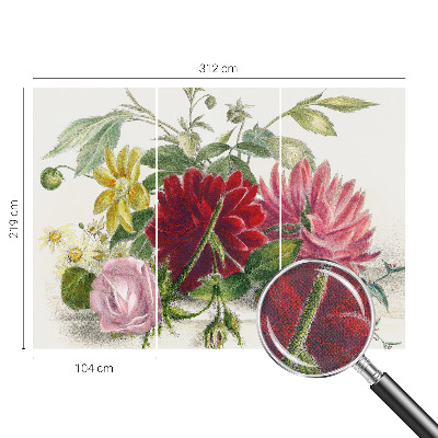 Zelfklevend fotobehang op maat met een bloemenboeket
