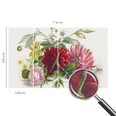 Zelfklevend fotobehang op maat met een bloemenboeket