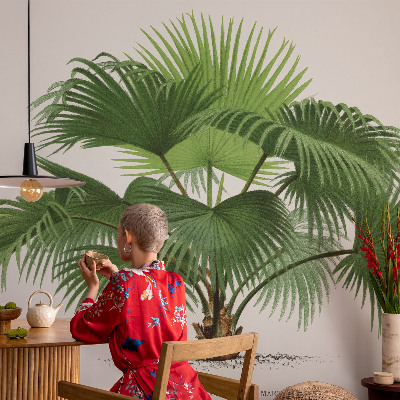 Fotobehang kinderkamer met een exotische palmboom als motief