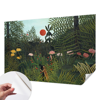 Zelfklevende behangsticker met een exotisch landschap