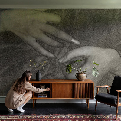 Zelfklevend fotobehang op maat Handenmateriaal