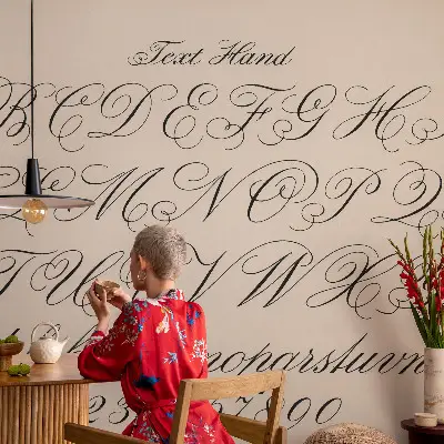 3D fotobehang zodra het gaat om kalligrafisch schrift als ontwerp