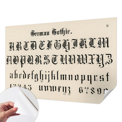 Fotobehang voor de kinderkamer met gotische letters als ontwerp