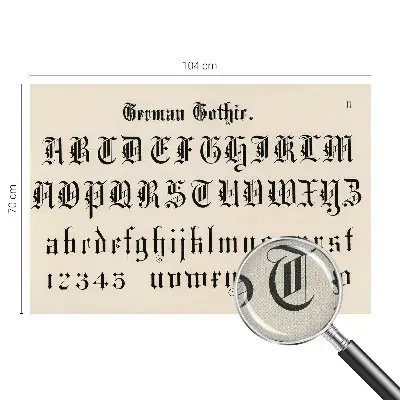Fotobehang voor de kinderkamer met gotische letters als ontwerp