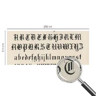 Fotobehang voor de kinderkamer met gotische letters als ontwerp