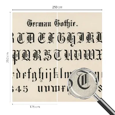 Fotobehang voor de kinderkamer met gotische letters als ontwerp