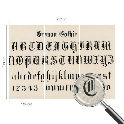 Fotobehang voor de kinderkamer Gotische letters