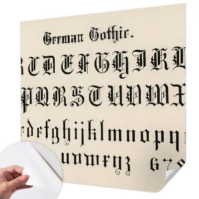 Fotobehang voor de kinderkamer met gotische letters als ontwerp