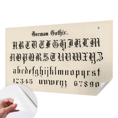 Fotobehang voor de kinderkamer met gotische letters als ontwerp