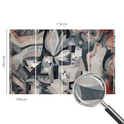 Fotobehang tienerkamer met een abstracte natuurprint