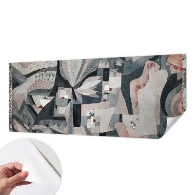 Fotobehang tienerkamer met een abstracte natuurprint