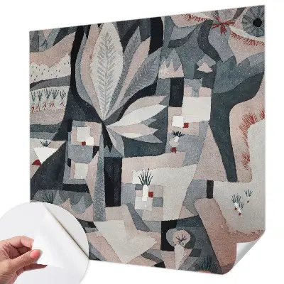Fotobehang tienerkamer met een abstracte natuurprint