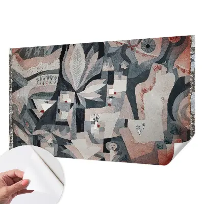 Fotobehang tienerkamer met een abstracte natuurprint