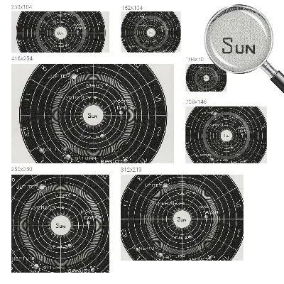 Foto behang voor de keuken met een kosmisch diagram als print