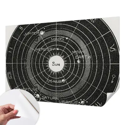 Foto behang voor de keuken met een kosmisch diagram als print
