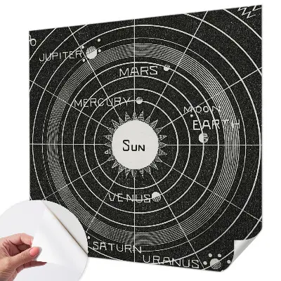 Foto behang voor de keuken met een kosmisch diagram als print