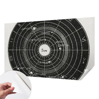 Foto behang voor de keuken met een kosmisch diagram als print