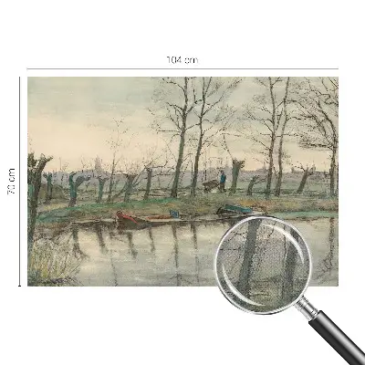 Zelfklevende behangsticker met winterlandschap