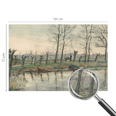 Zelfklevende behangsticker Winterlandschap