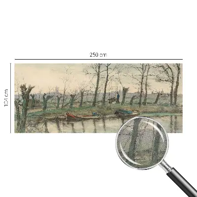 Zelfklevende behangsticker met winterlandschap