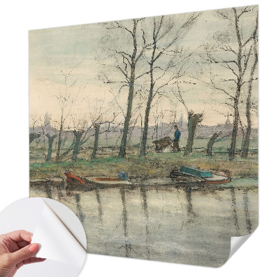 Zelfklevende behangsticker Winterlandschap