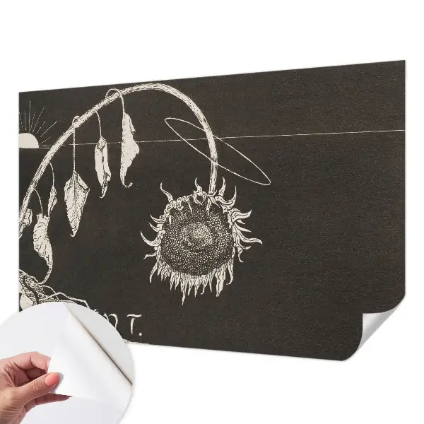 Foto behang voor de kinderkamer met een nostalgische zonnebloemenprint