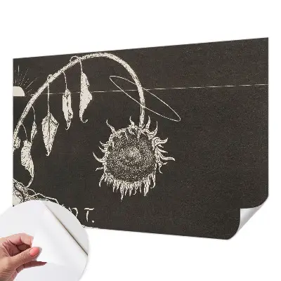 Foto behang voor de kinderkamer met een nostalgische zonnebloemenprint