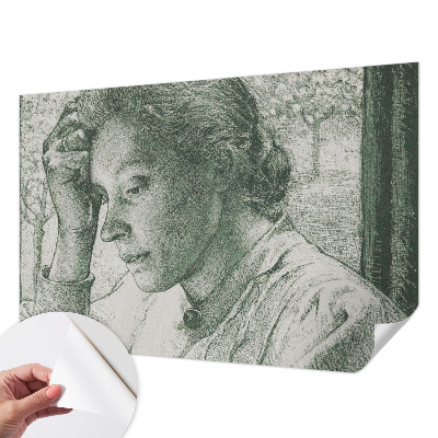 3D fotobehang met de afbeelding van een reflecterende vrouw