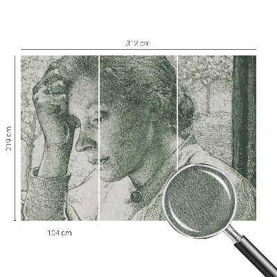 3D fotobehang Reflecterende vrouw