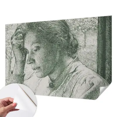 3D fotobehang met de afbeelding van een reflecterende vrouw