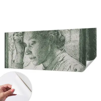 3D fotobehang met de afbeelding van een reflecterende vrouw