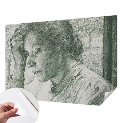 3D fotobehang met de afbeelding van een reflecterende vrouw