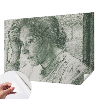 3D fotobehang Reflecterende vrouw