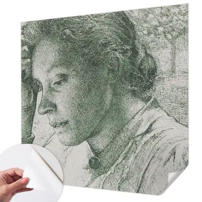 3D fotobehang met de afbeelding van een reflecterende vrouw