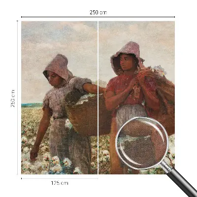 Fotobehang voor kinderkamer met het motief 'Werken in het veld'