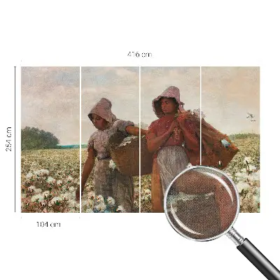 Fotobehang voor kinderkamer met het motief 'Werken in het veld'