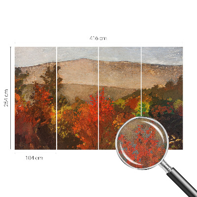 Fotobehang babykamer met herfstpanorama