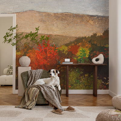 Fotobehang babykamer met herfstpanorama