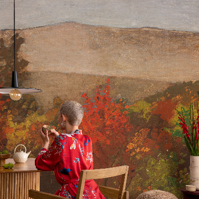 Fotobehang babykamer met herfstpanorama