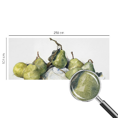 Zelfklevend fotobehang op maat met een aquarelmotief van peren