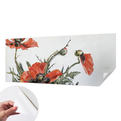 Zelfklevende behangsticker Rode klaprozen