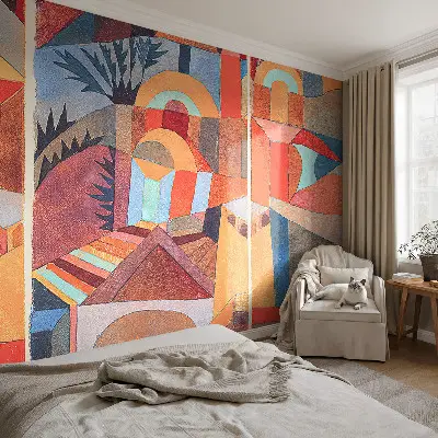 Fotobehang kinderkamer met een kleurrijk mozaïekontwerp