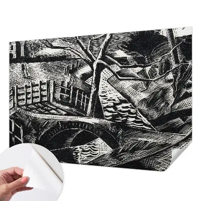 Foto behang voor de kinderkamer met een architectonisch landschap