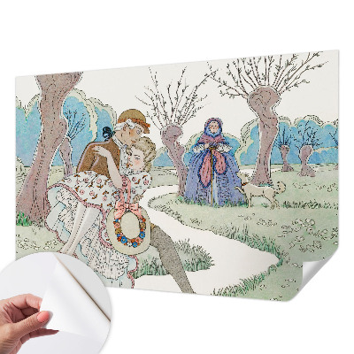 Fotobehang voor kinderkamer met een romantische scène